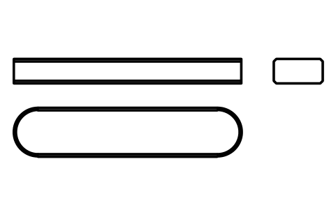Vorschau des Symbols Flache Passfeder Form A 12 x 6 x 56, Block KEY_A_12X6X56