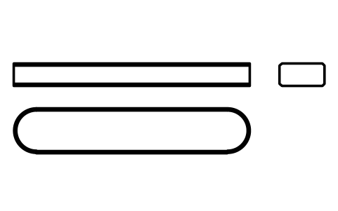 Vorschau des Symbols Flache Passfeder Form A 12 x 6 x 63, Block KEY_A_12X6X63