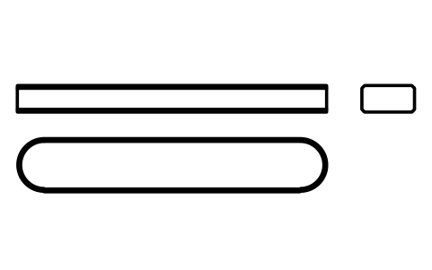Vorschau des Symbols Flache Passfeder Form A 12 x 6 x 70, Block KEY_A_12X6X70