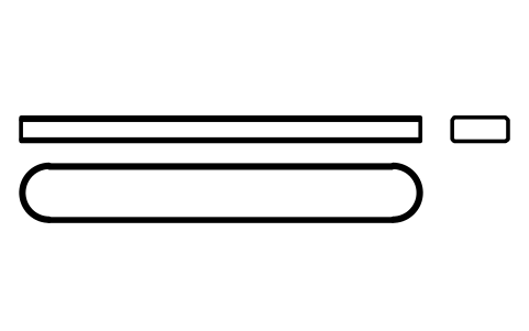 Vorschau des Symbols Flache Passfeder Form A 14 x 6 x 100, Block KEY_A_14X6X100