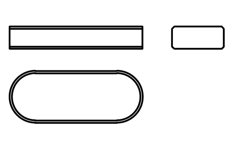 Vorschau des Symbols Flache Passfeder Form A 14 x 6 x 36, Block KEY_A_14X6X36