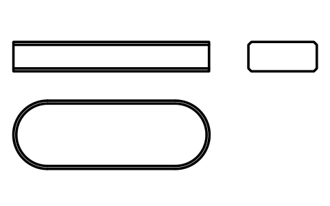 Vorschau des Symbols Flache Passfeder Form A 14 x 6 x 40, Block KEY_A_14X6X40