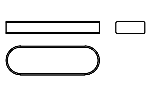 Vorschau des Symbols Flache Passfeder Form A 14 x 6 x 45, Block KEY_A_14X6X45