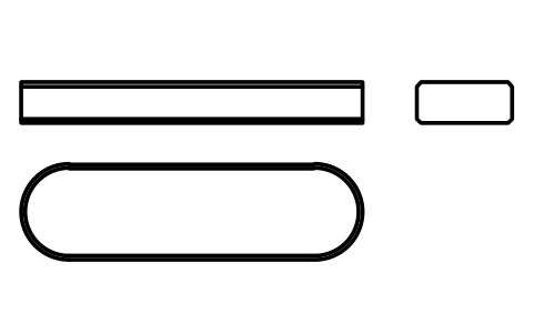 Vorschau des Symbols Flache Passfeder Form A 14 x 6 x 50, Block KEY_A_14X6X50