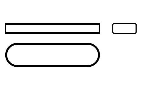 Vorschau des Symbols Flache Passfeder Form A 14 x 6 x 56, Block KEY_A_14X6X56