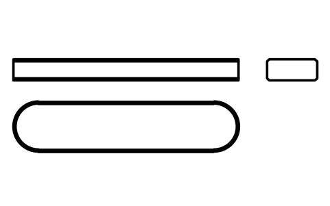 Vorschau des Symbols Flache Passfeder Form A 14 x 6 x 63, Block KEY_A_14X6X63