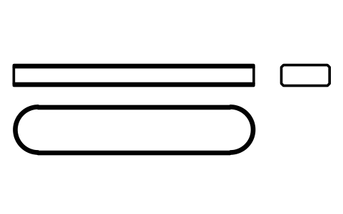 Vorschau des Symbols Flache Passfeder Form A 14 x 6 x 70, Block KEY_A_14X6X70