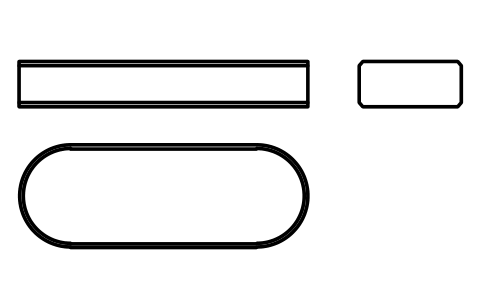 Vorschau des Symbols Flache Passfeder Form A 16 x 7 x 45, Block KEY_A_16X7X45