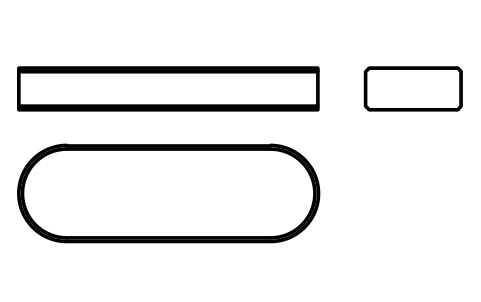 Vorschau des Symbols Flache Passfeder Form A 16 x 7 x 50, Block KEY_A_16X7X50