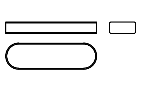 Vorschau des Symbols Flache Passfeder Form A 16 x 7 x 56, Block KEY_A_16X7X56