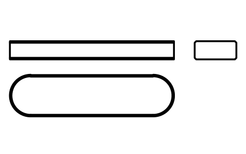 Vorschau des Symbols Flache Passfeder Form A 16 x 7 x 63, Block KEY_A_16X7X63