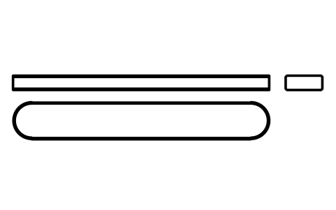 Vorschau des Symbols Flache Passfeder Form A 18 x 7 x 125, Block KEY_A_18X7X125