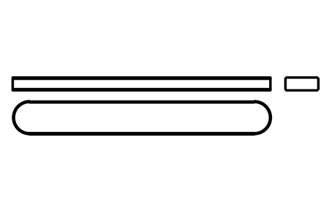 Vorschau des Symbols Flache Passfeder Form A 18 x 7 x 140, Block KEY_A_18X7X140