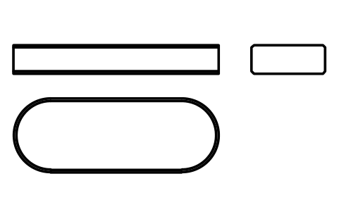 Vorschau des Symbols Flache Passfeder Form A 18 x 7 x 50, Block KEY_A_18X7X50