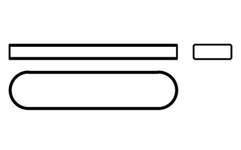 Vorschau des Symbols Flache Passfeder Form A 18 x 7 x 80, Block KEY_A_18X7X80