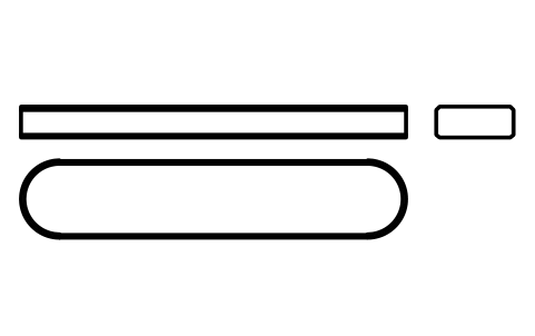 Vorschau des Symbols Flache Passfeder Form A 20 x 8 x 100, Block KEY_A_20X8X100
