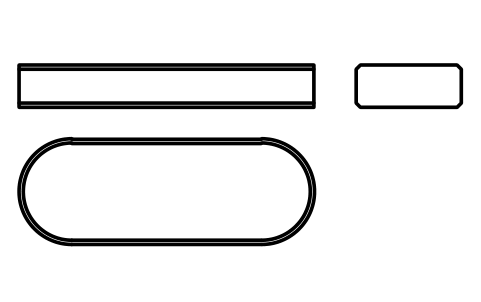 Vorschau des Symbols Flache Passfeder Form A 20 x 8 x 56, Block KEY_A_20X8X56