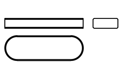 Vorschau des Symbols Flache Passfeder Form A 20 x 8 x 63, Block KEY_A_20X8X63