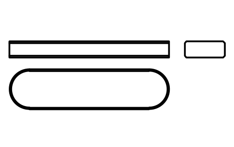 Vorschau des Symbols Flache Passfeder Form A 20 x 8 x 80, Block KEY_A_20X8X80