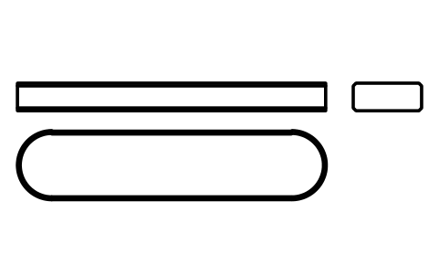 Vorschau des Symbols Flache Passfeder Form A 20 x 8 x 90, Block KEY_A_20X8X90