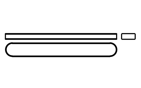 Vorschau des Symbols Flache Passfeder Form A 22 x 9 x 180, Block KEY_A_22X9X180