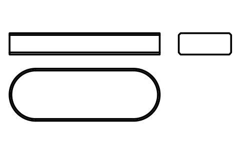 Vorschau des Symbols Flache Passfeder Form A 22 x 9 x 63, Block KEY_A_22X9X63