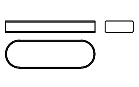 Vorschau des Symbols Flache Passfeder Form A 22 x 9 x 70, Block KEY_A_22X9X70