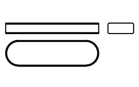 Vorschau des Symbols Flache Passfeder Form A 22 x 9 x 80, Block KEY_A_22X9X80