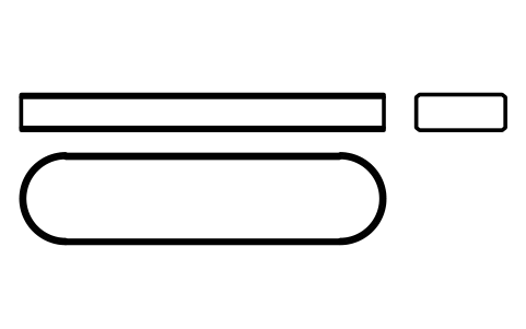Vorschau des Symbols Flache Passfeder Form A 22 x 9 x 90, Block KEY_A_22X9X90