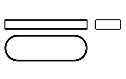 Vorschau des Symbols Flache Passfeder Form A 25 x 9 x 80, Block KEY_A_25X9X80