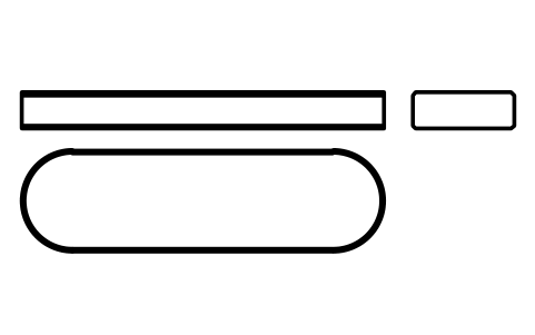 Vorschau des Symbols Flache Passfeder Form A 28 x 10 x 100, Block KEY_A_28X10X100