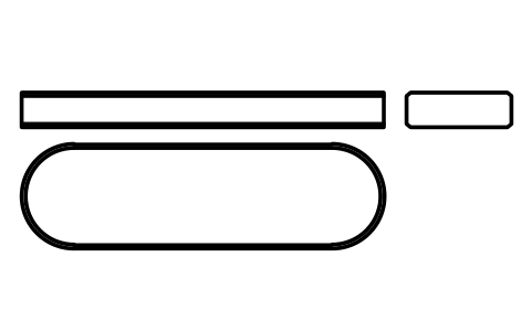 Vorschau des Symbols Flache Passfeder Form A 36 x 12 x 125, Block KEY_A_36X12X125