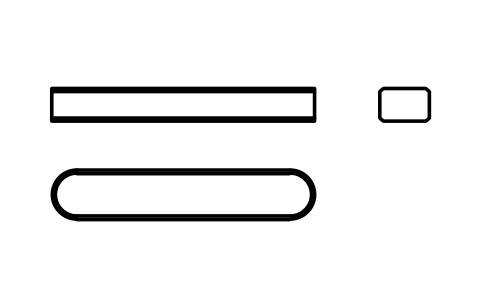 Vorschau des Symbols Flache Passfeder Form A 6 x 4 x 32, Block KEY_A_6X4X32