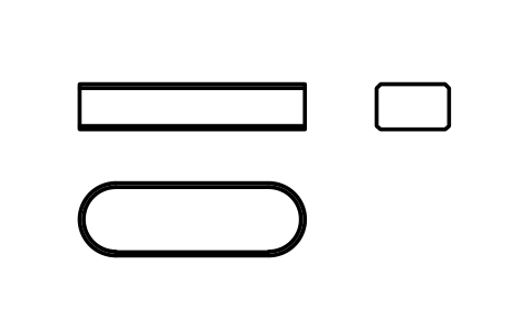 Vorschau des Symbols Flache Passfeder Form A 8 x 5 x 25, Block KEY_A_8X5X25