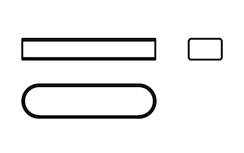Vorschau des Symbols Flache Passfeder Form A 8 x 5 x 32, Block KEY_A_8X5X32