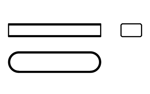 Vorschau des Symbols Flache Passfeder Form A 8 x 5 x 36, Block KEY_A_8X5X36