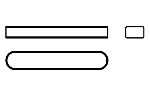Vorschau des Symbols Flache Passfeder Form A 8 x 5 x 45, Block KEY_A_8X5X45