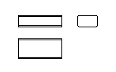 Vorschau des Symbols Flache Passfeder Form B 10 x 6 x 22, Block KEY_B_10X6X22
