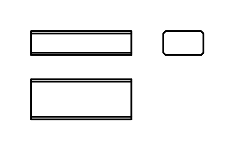 Vorschau des Symbols Flache Passfeder Form B 10 x 6 x 25, Block KEY_B_10X6X25