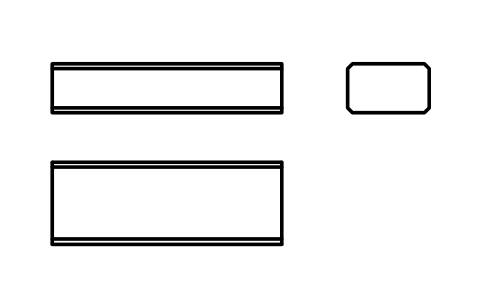 Vorschau des Symbols Flache Passfeder Form B 10 x 6 x 28, Block KEY_B_10X6X28