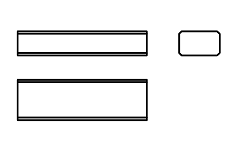 Vorschau des Symbols Flache Passfeder Form B 10 x 6 x 32, Block KEY_B_10X6X32