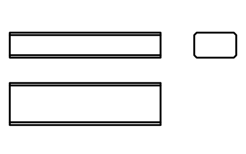 Vorschau des Symbols Flache Passfeder Form B 10 x 6 x 36, Block KEY_B_10X6X36