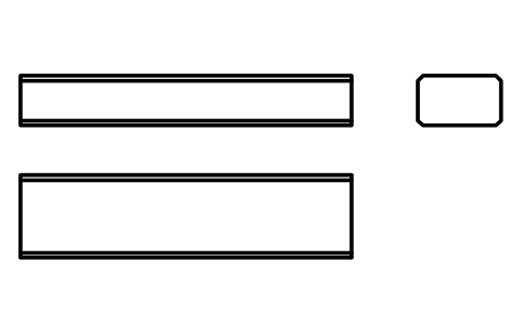 Vorschau des Symbols Flache Passfeder Form B 10 x 6 x 40, Block KEY_B_10X6X40