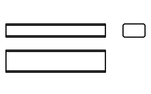 Vorschau des Symbols Flache Passfeder Form B 10 x 6 x 45, Block KEY_B_10X6X45