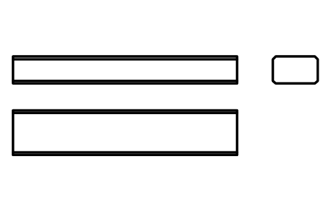 Vorschau des Symbols Flache Passfeder Form B 10 x 6 x 50, Block KEY_B_10X6X50