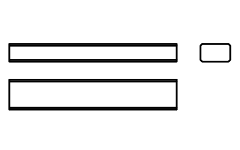 Vorschau des Symbols Flache Passfeder Form B 10 x 6 x 56, Block KEY_B_10X6X56