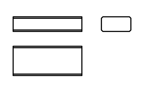 Vorschau des Symbols Flache Passfeder Form B 12 x 6 x 28, Block KEY_B_12X6X28