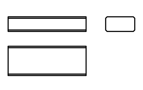 Vorschau des Symbols Flache Passfeder Form B 12 x 6 x 32, Block KEY_B_12X6X32