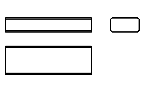 Vorschau des Symbols Flache Passfeder Form B 12 x 6 x 36, Block KEY_B_12X6X36