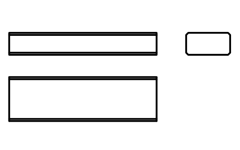 Vorschau des Symbols Flache Passfeder Form B 12 x 6 x 40, Block KEY_B_12X6X40